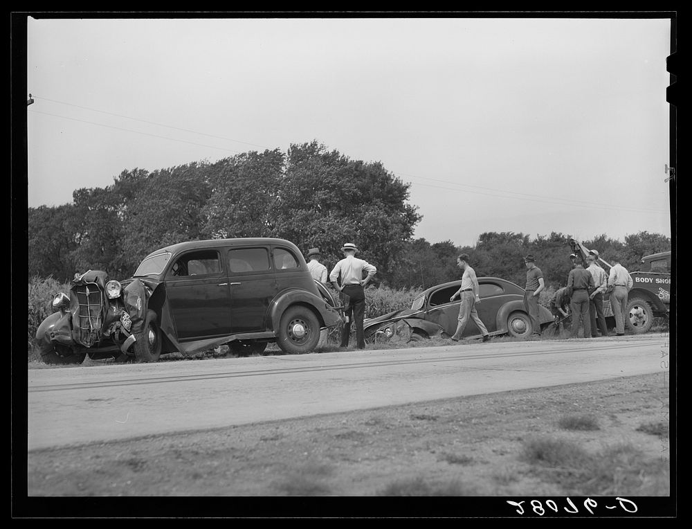 [Untitled photo, possibly related to: Accident on U.S. Highway 65 near Iowa Falls, Iowa]. Sourced from the Library of…