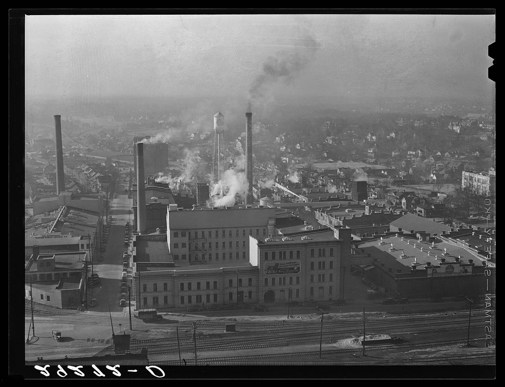 Tobacco warehouses and factory. Durham, North Carolina. Sourced from the Library of Congress.