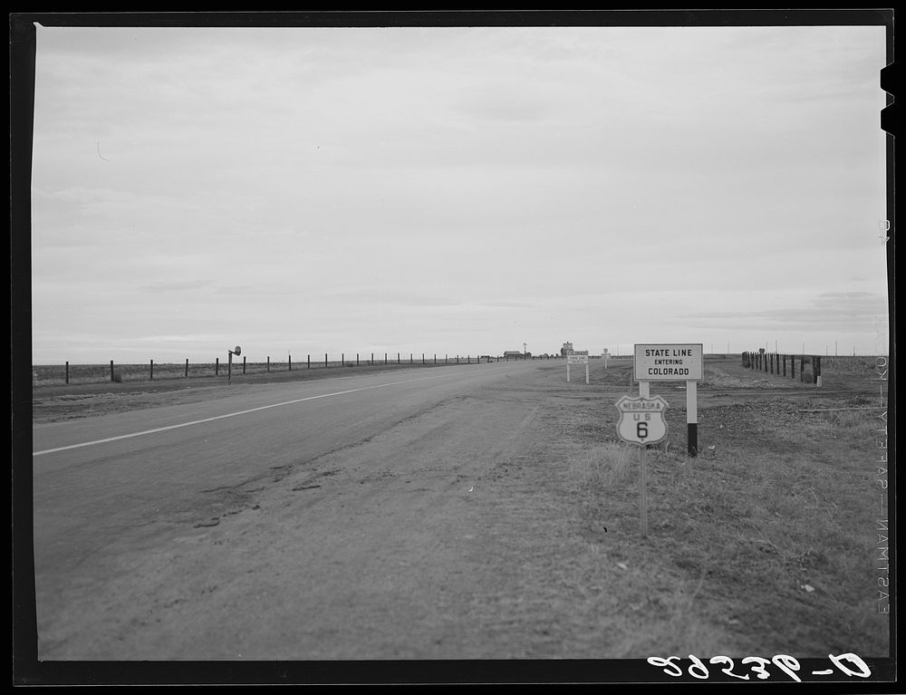 State line. Nebraska--Colorado. Sourced from the Library of Congress.