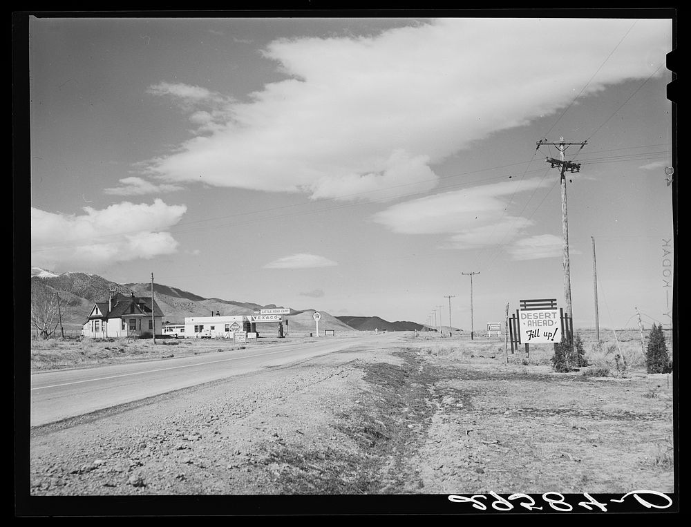 Road leading to Salt Lake Desert, Utah. Sourced from the Library of Congress.