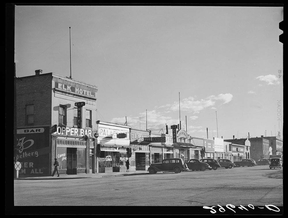 Stores on main street. Elko, Nevada. Sourced from the Library of Congress.