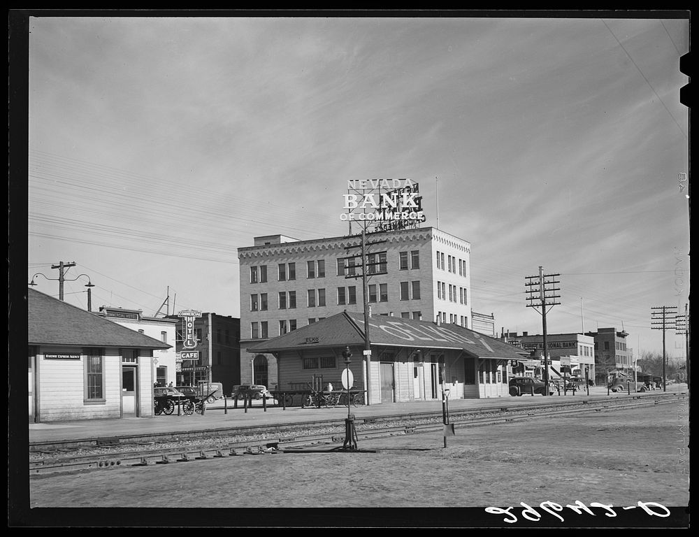 Railroad station. Elko, Nevada. Sourced from the Library of Congress.