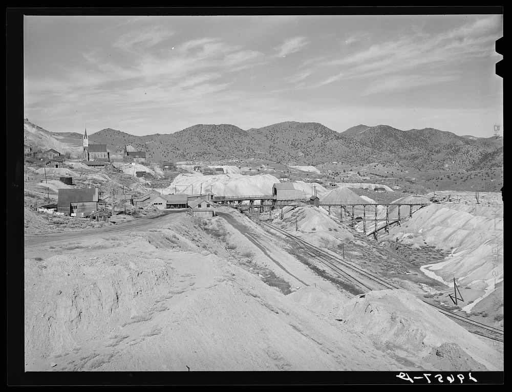 Houses and abandoned mines. Virginia City, Nevada. Sourced from the Library of Congress.
