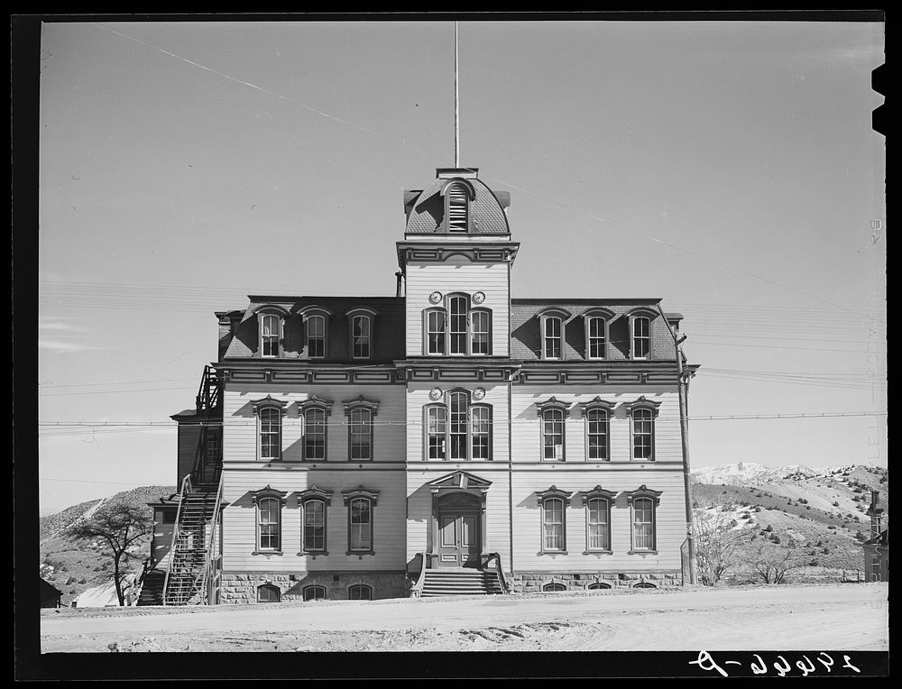 Abandoned school. Virginia City, Nevada. Sourced from the Library of Congress.