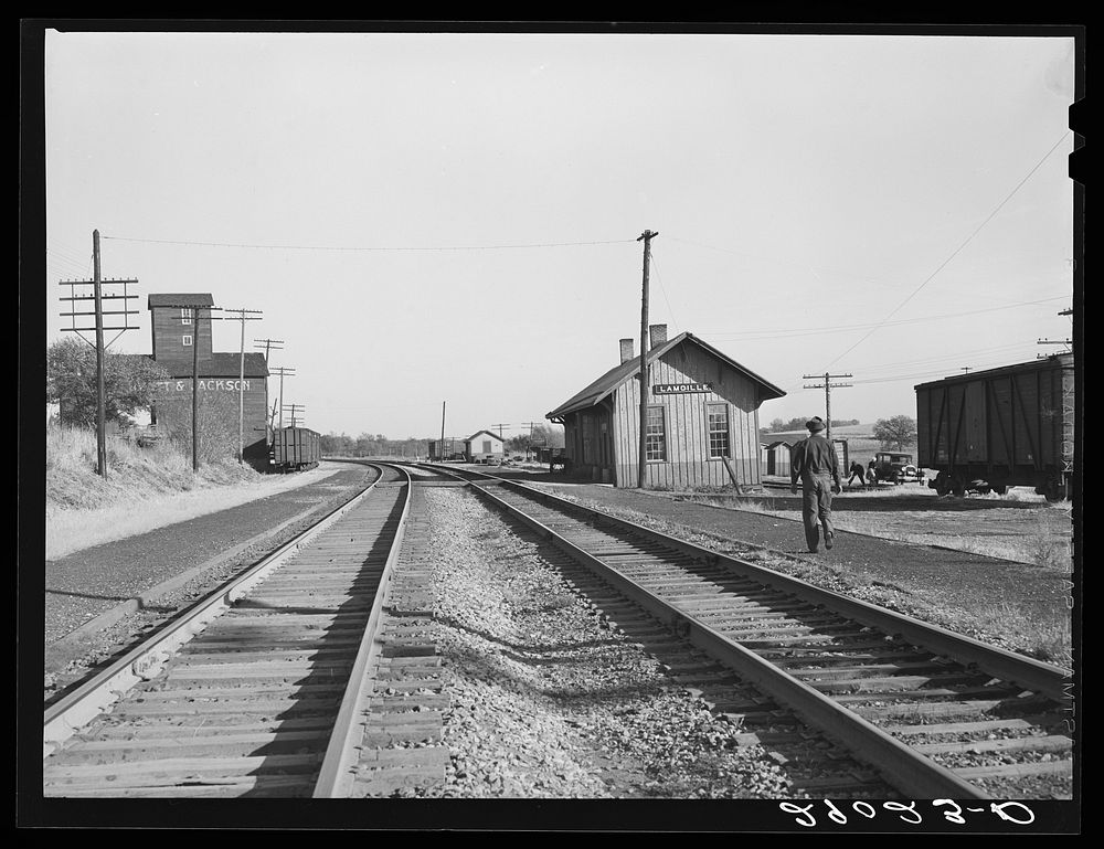 Railroad station. Lamoille, Iowa. Sourced from the Library of Congress.