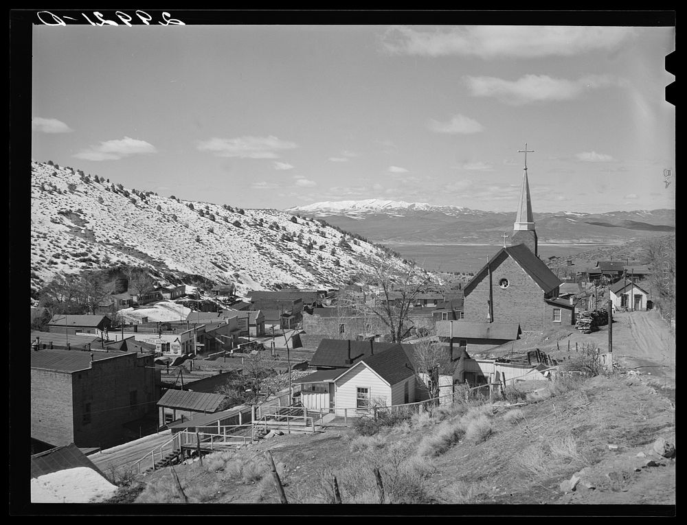 Mining town which once had a population of 8000 now has 650. Austin, Nevada. Sourced from the Library of Congress.