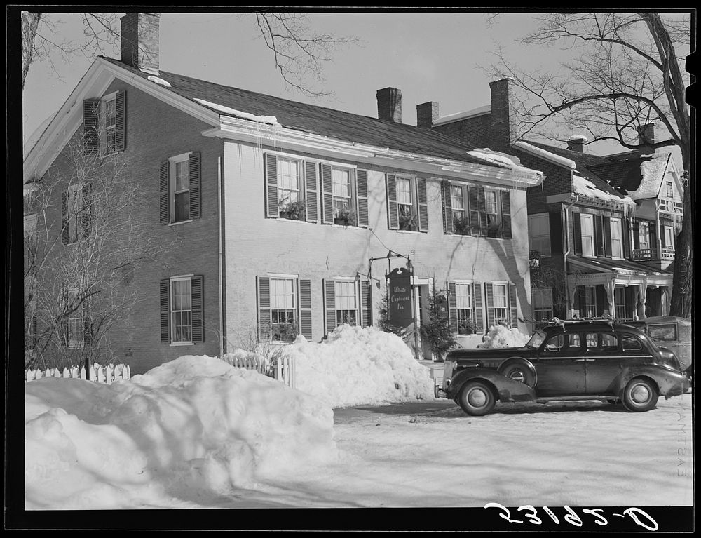 Old home converted into an inn. Woodstock, Vermont. Sourced from the Library of Congress.