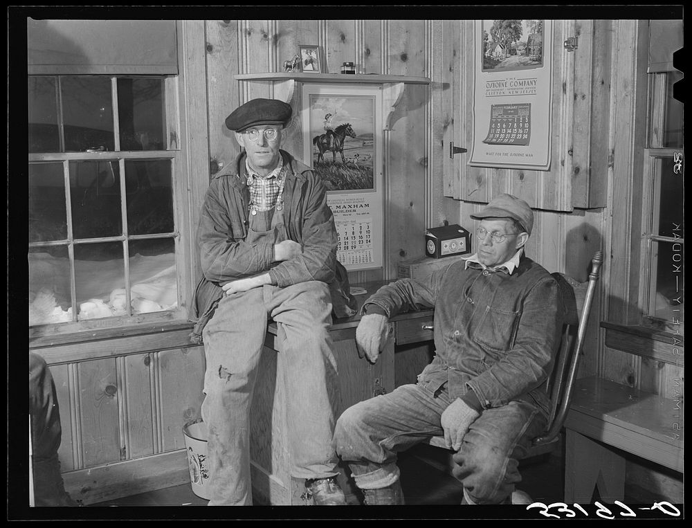 Hired help resting after day's work in Upwey horse farm. South Woodstock, Vermont. Sourced from the Library of Congress.