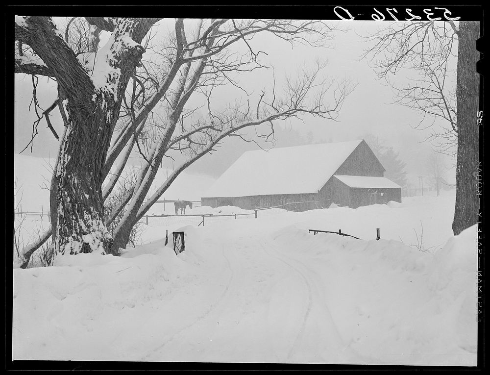 Highway and farm snowstorm Barnard. | Free Photo - rawpixel