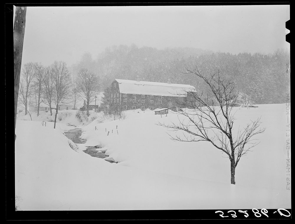 Dairy barn and farm snowstorm | Free Photo - rawpixel