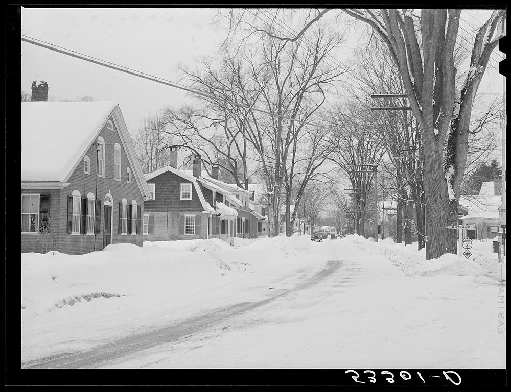 [Untitled photo, possibly related to: Main street looking toward center of town. Woodstock, Vermont]. Sourced from the…