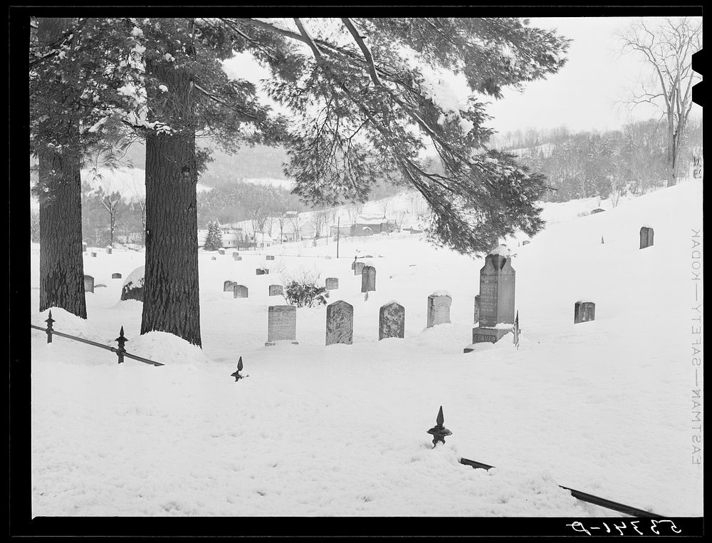 [Untitled photo, possibly related to: Country graveyard near Taftsville. Windsor County, Vermont]. Sourced from the Library…