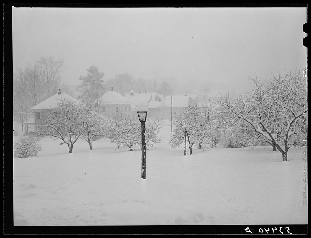 North Conway, New Hampshire after a storm. Sourced from the Library of Congress.