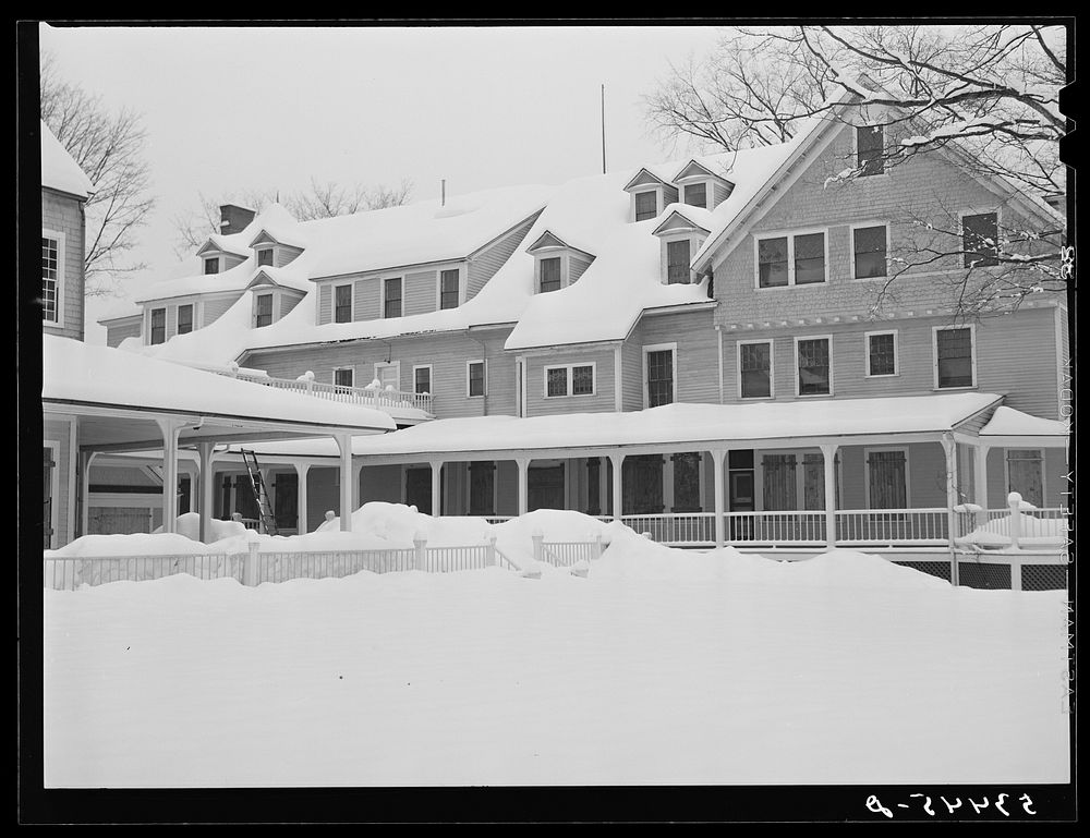 Large summer hotel closed during winter season. Jackson, New Hampshire. Sourced from the Library of Congress.