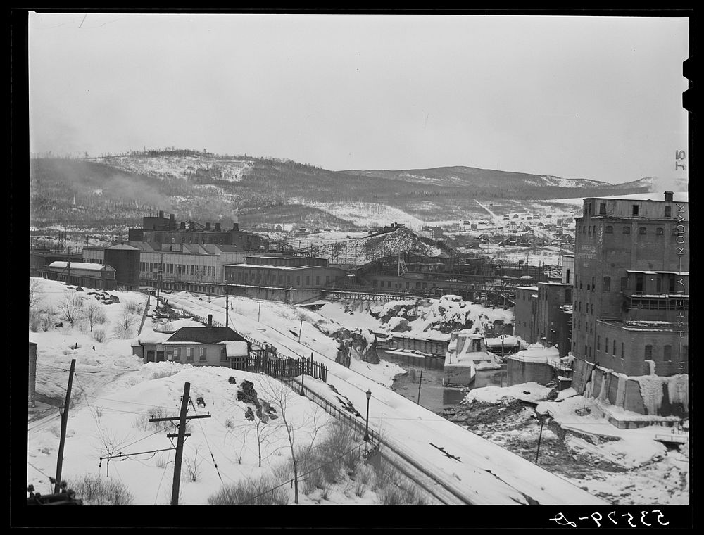 [Untitled photo, possibly related to: Sulphite plant in Berlin, New Hampshire, paper mill town inhabited largely by French…