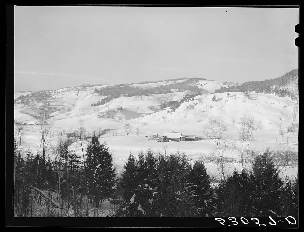 Farm and general landscape near Quechee, on road between White River Junction and Woodstock, Vermont. Sourced from the…