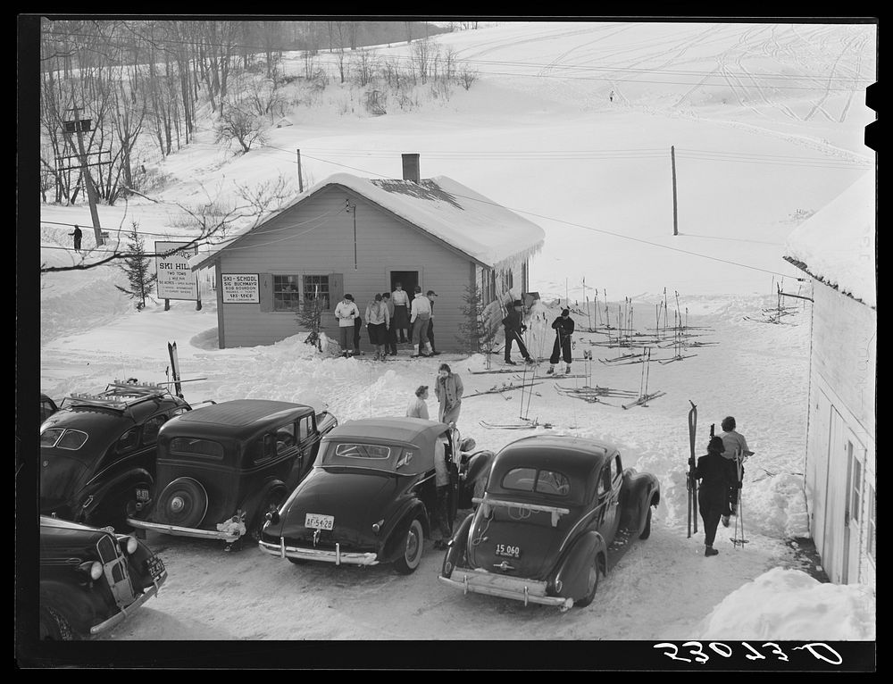 [Untitled photo, possibly related to: Every available space for parking is used by skiers on weekends at Clinton Gilbert's…