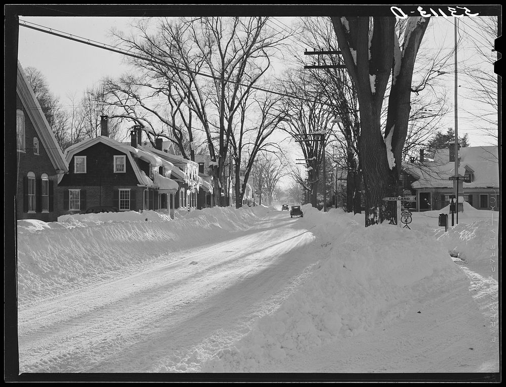 Street in Woodstock, Vermont. Sourced from the Library of Congress.