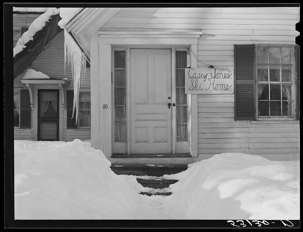 Ski home. Woodstock, Vermont. Sourced from the Library of Congress.