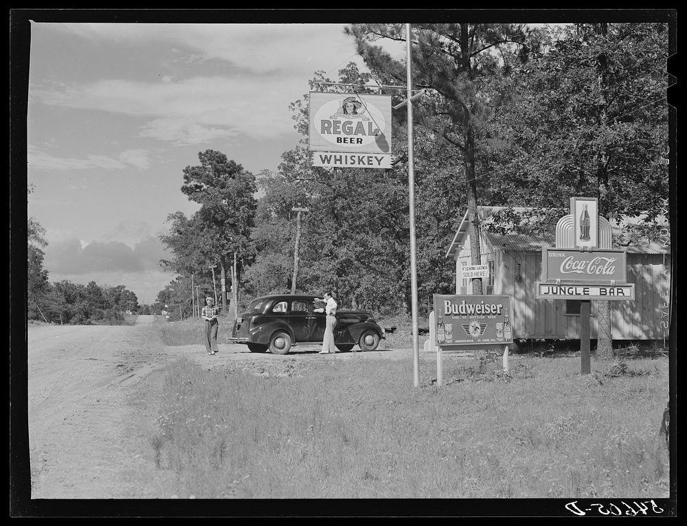 Bar and store on country road to Black Lake near Natchitoches, Louisiana. Sourced from the Library of Congress.