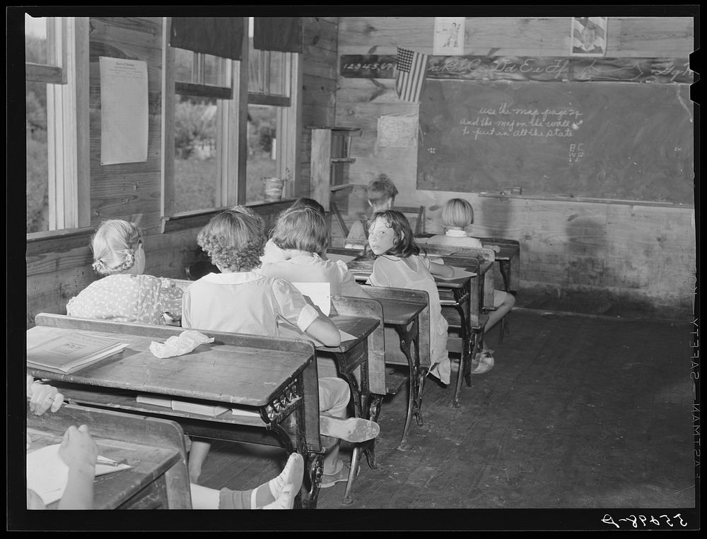 [Untitled photo, possibly related to: Overcrowded conditions in a rural school near Morehead, Kentucky]. Sourced from the…