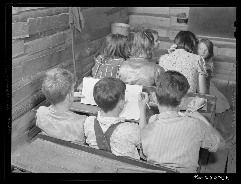 One-room schoolhouse showing overcrowded conditions and need for repairs and equipment. Breathitt County, Kentucky. Sourced…