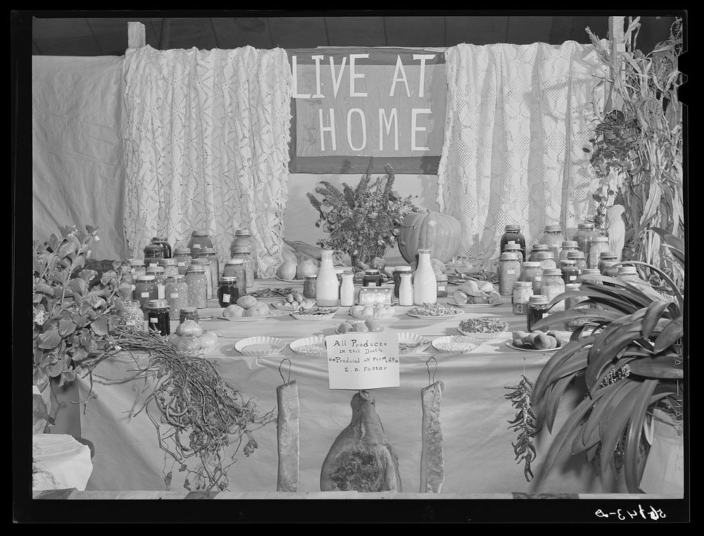 Booth of E.O. Foster, FSA (Farm Security Administration Borrower), which won first prize at Caswell County Fair.…
