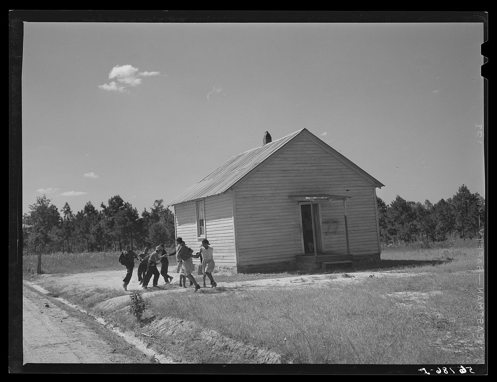 [Untitled photo, possibly related to: Williamson School, one-room school in Blanch, Caswell County, North Carolina. There…