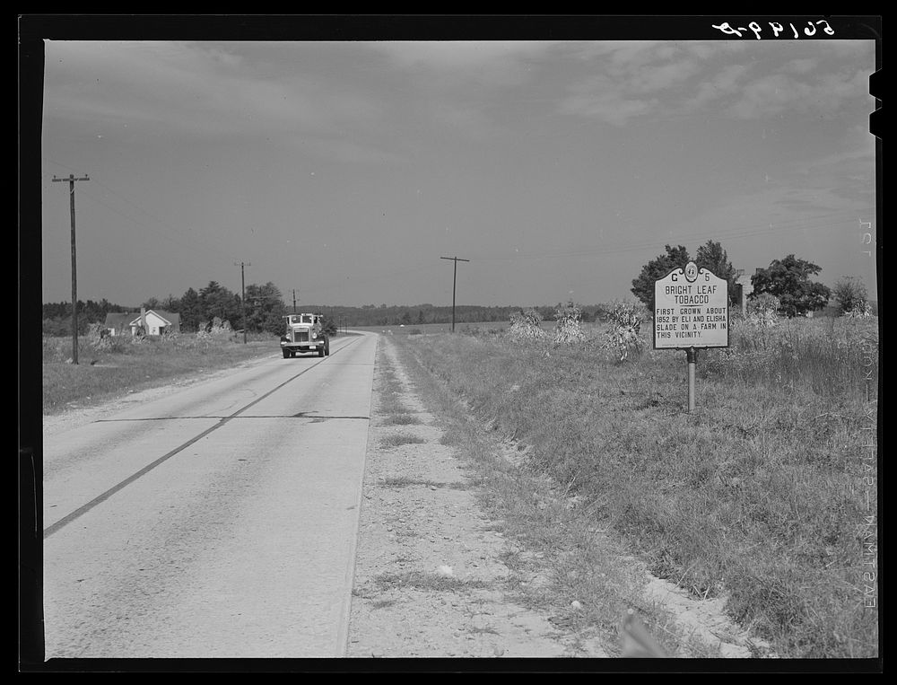 [Untitled photo, possibly related to: Sign along highway in Caswell County, North Carolina]. Sourced from the Library of…