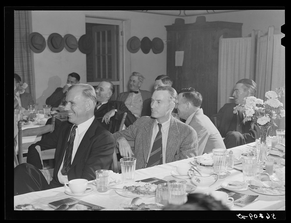 Rotary Club dinner and meeting in Yanceyville. Caswell County, North Carolina. Sourced from the Library of Congress.