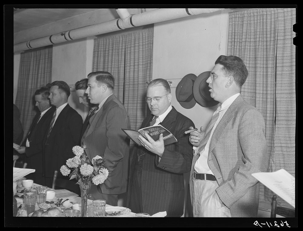 Rotary Club dinner and meeting in Yanceyville. Caswell County, North Carolina. Sourced from the Library of Congress.