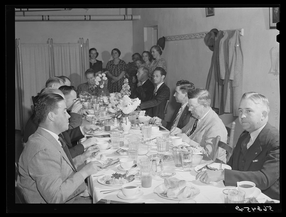Rotary Club dinner and meeting in Yanceyville, North Carolina. Sourced from the Library of Congress.