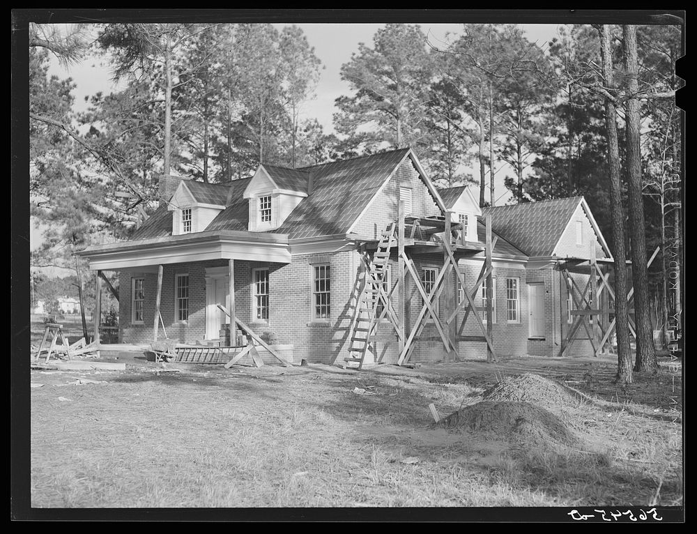 Close-up of house in construction. Same as no. 7 development. Alexandria, Louisiana. Sourced from the Library of Congress.