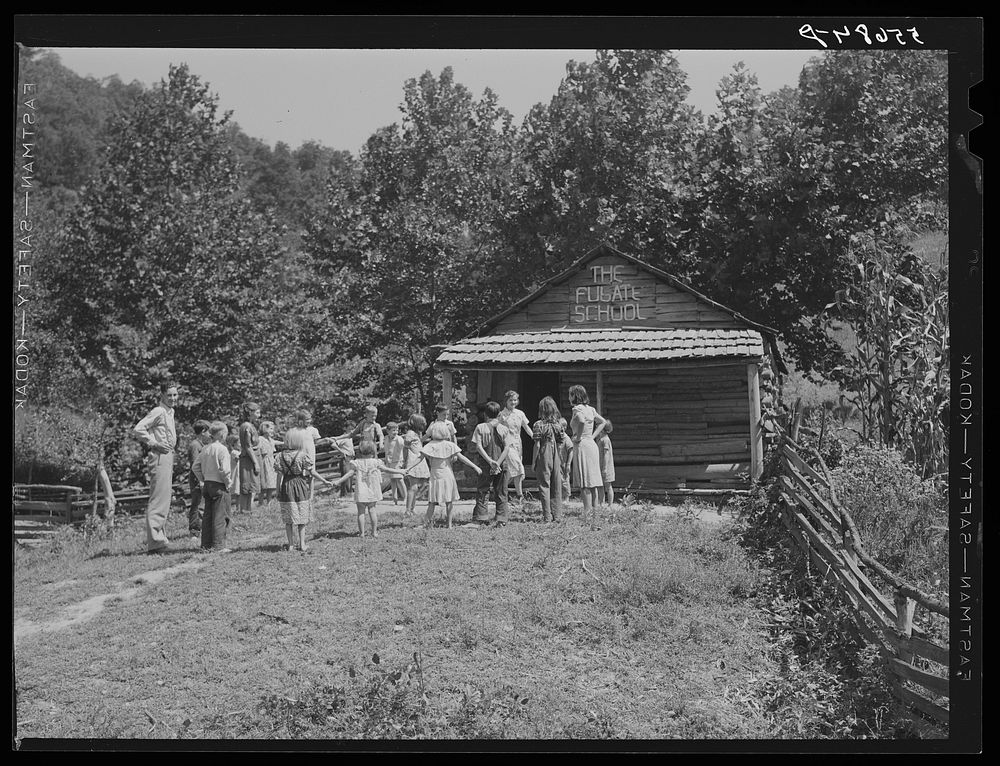 One-room schoolhouse showing overcrowded conditions and need for repairs and equipment. Breathitt County, Kentucky. Sourced…