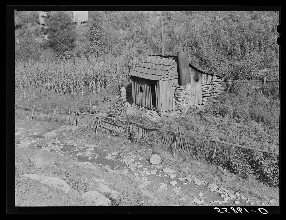 Mountain cabin along creek corn Free Photo rawpixel