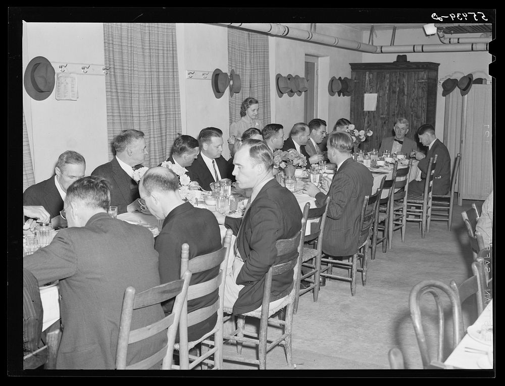 Rotary Club dinner in Yanceyville. Caswell County, North Carolina. Sourced from the Library of Congress.
