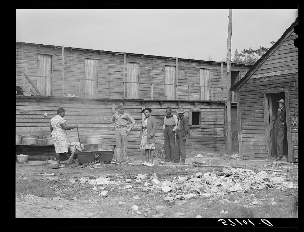 Pahokee "hotel" housing for  migratory vegetable pickers and laborers. Pahokee, Florida. Sourced from the Library of…