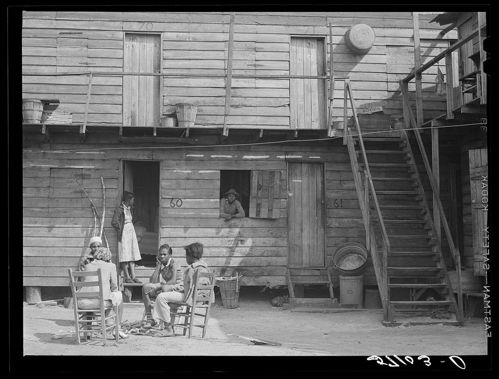 Pahokee "hotel" housing for  migratory vegetable pickers and laborers. Pahokee, Florida. Sourced from the Library of…