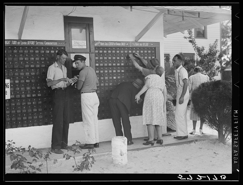 [Untitled photo, possibly related to: Getting the mail. Sarasota trailer park, Sarasota, Florida]. Sourced from the Library…