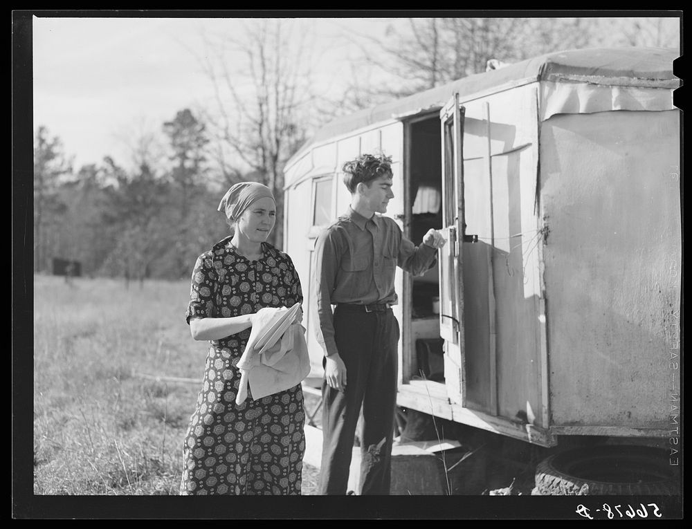 [Untitled photo, possibly related to: Reverend Bullard, preacher, and family with trailer home. Alexandria, Louisiana].…
