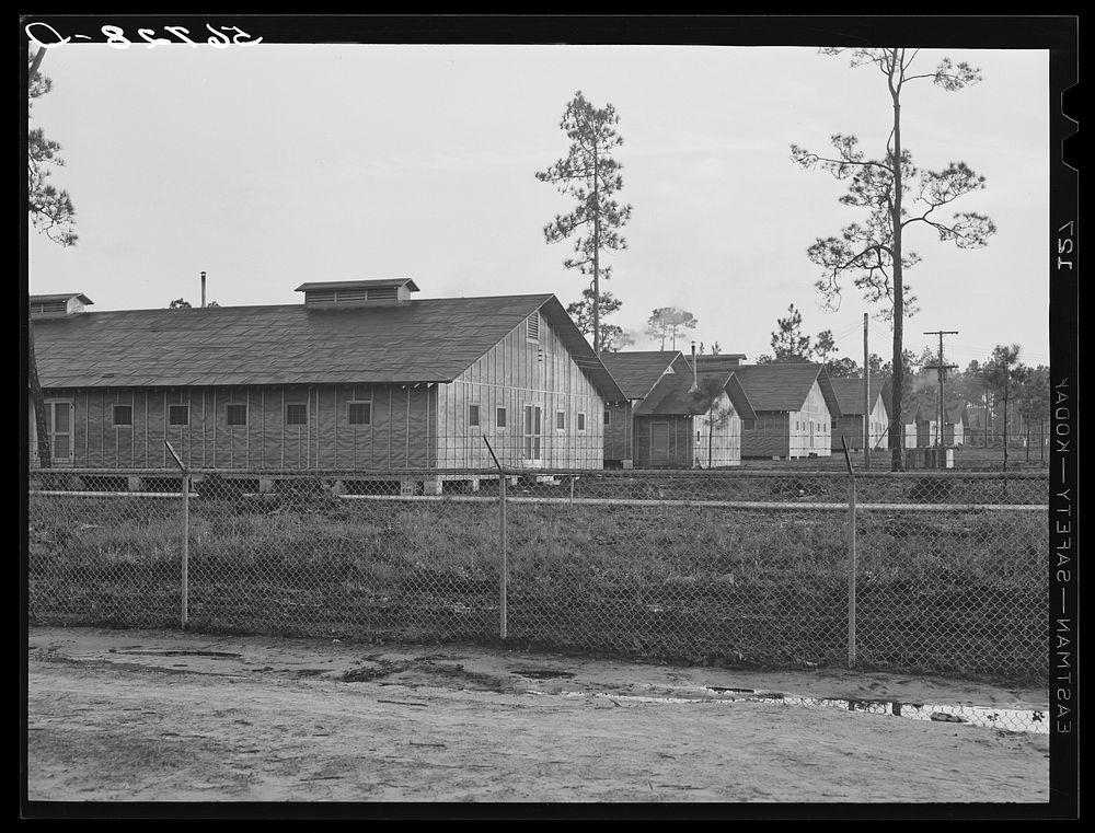 [Untitled photo, possibly related to: New barracks at Camp Blanding. Starke, Florida]. Sourced from the Library of Congress.