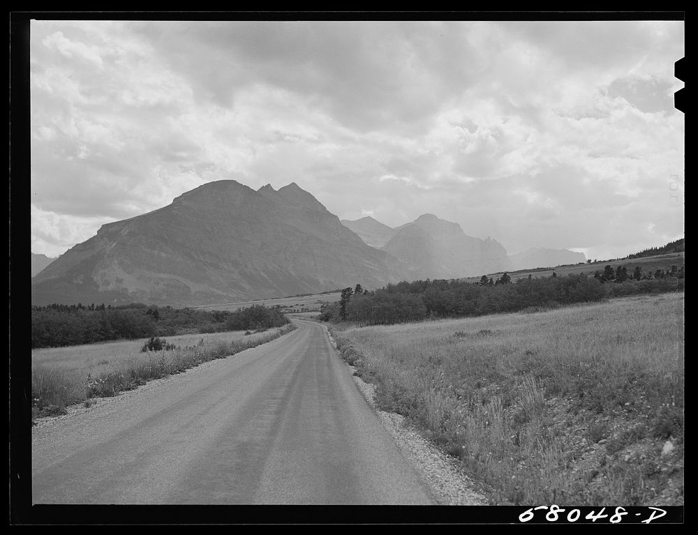 [Untitled photo, possibly related to: Going-to-the-Sun highway. Glacier National Park, Montana]. Sourced from the Library of…