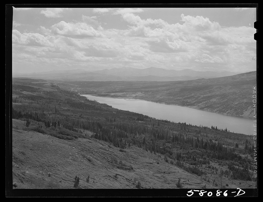 Looking down valley, leaving park. Glacier National Park, Montana. Sourced from the Library of Congress.