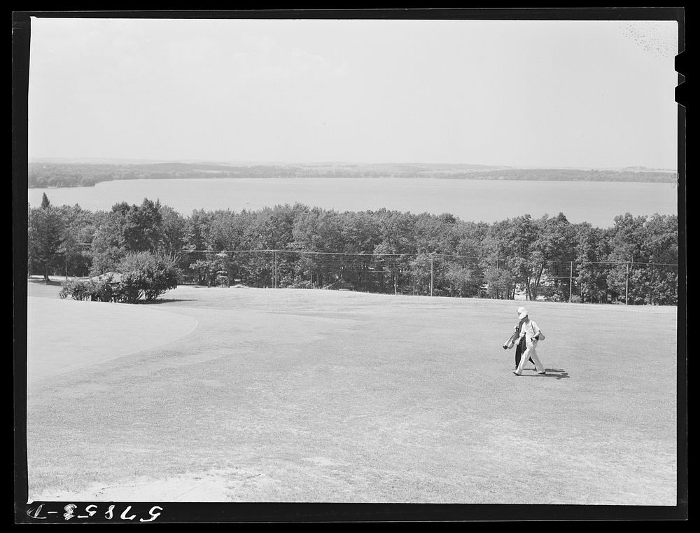 Playing golf on Madison, Wisconsin links. Sourced from the Library of Congress.