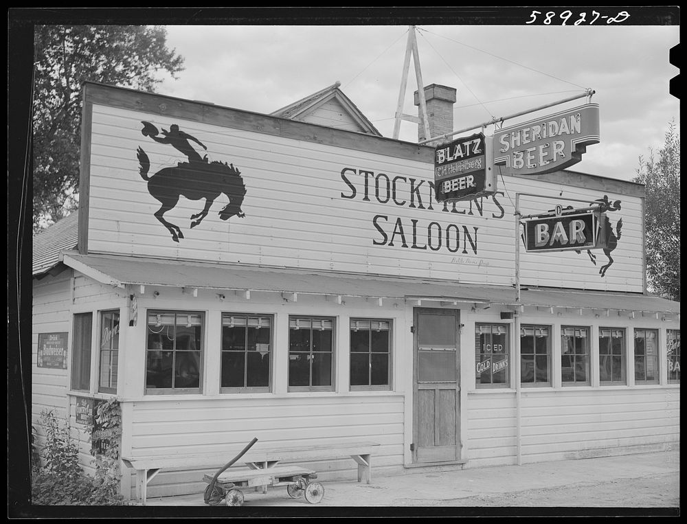 [Untitled photo, possibly related to: Ranchester, Big Horn Mountains, Wyoming. Stockmen's saloon]. Sourced from the Library…