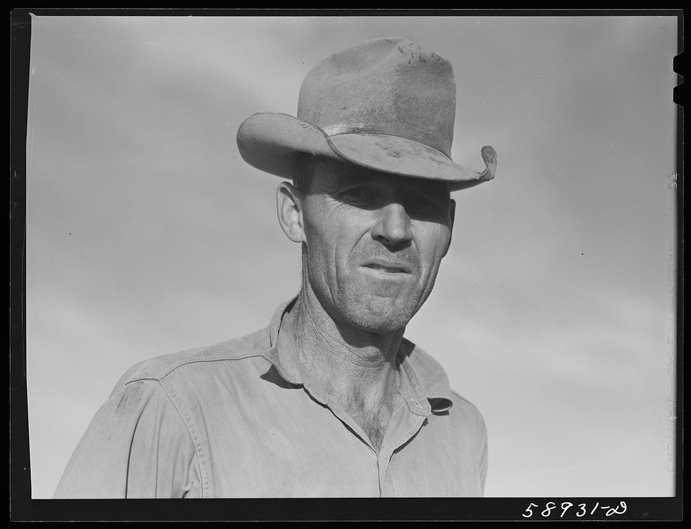 Man who farms for Mr. Beerman. Emblem, Wyoming. Sourced from the Library of Congress.