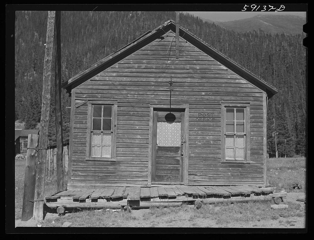 Old post office in ghost mining town. Montezuma, Colorado. Sourced from the Library of Congress.