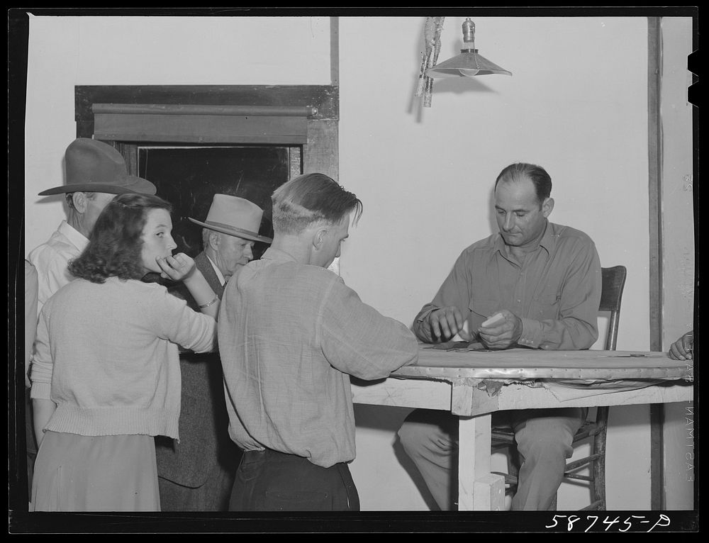 Gambling in Birney, Montana. Sourced from the Library of Congress.