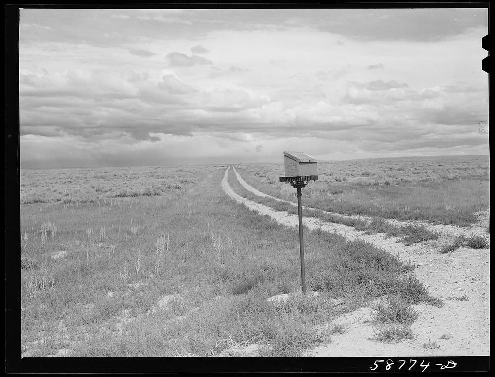 Ranch mailbox near Farson, Wyoming. Sourced from the Library of Congress.