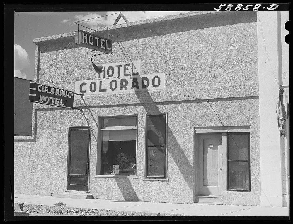 Hotel on main street of Craig, Colorado. A new and thriving boom town. Sourced from the Library of Congress.
